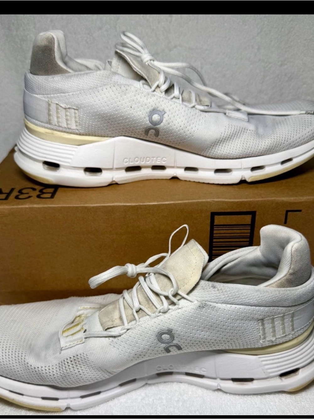 On Cloudnova Men’s 9 Undyed White White CloudTec Running Shoes 26.98227